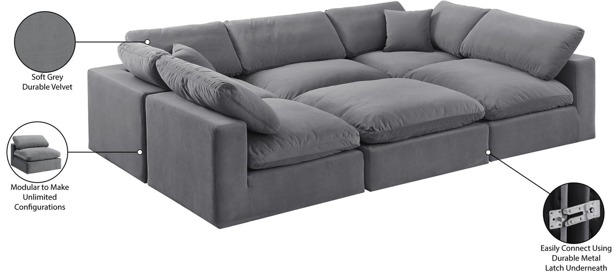 Comfy - 6 Piece Velvet Sectional
