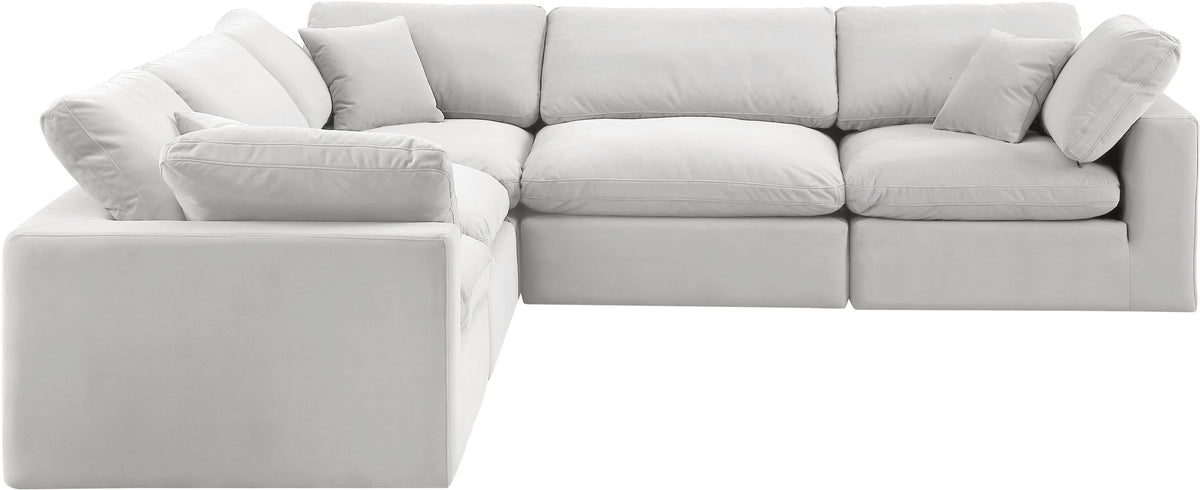 Comfy - 5 Piece Velvet Modular Corner Sectional