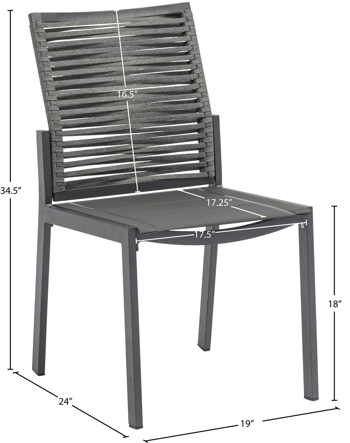 Maldives - Rope Outdoor Patio Dining Side Chair (Set of 2)