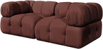 Orin - Velvet Performance Fabric Upholstered 2 Piece Modular Sofa (2 Corner Chairs)