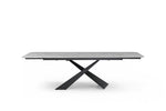 9422 - Ceramic & Metal Dining Table - Gray / Black