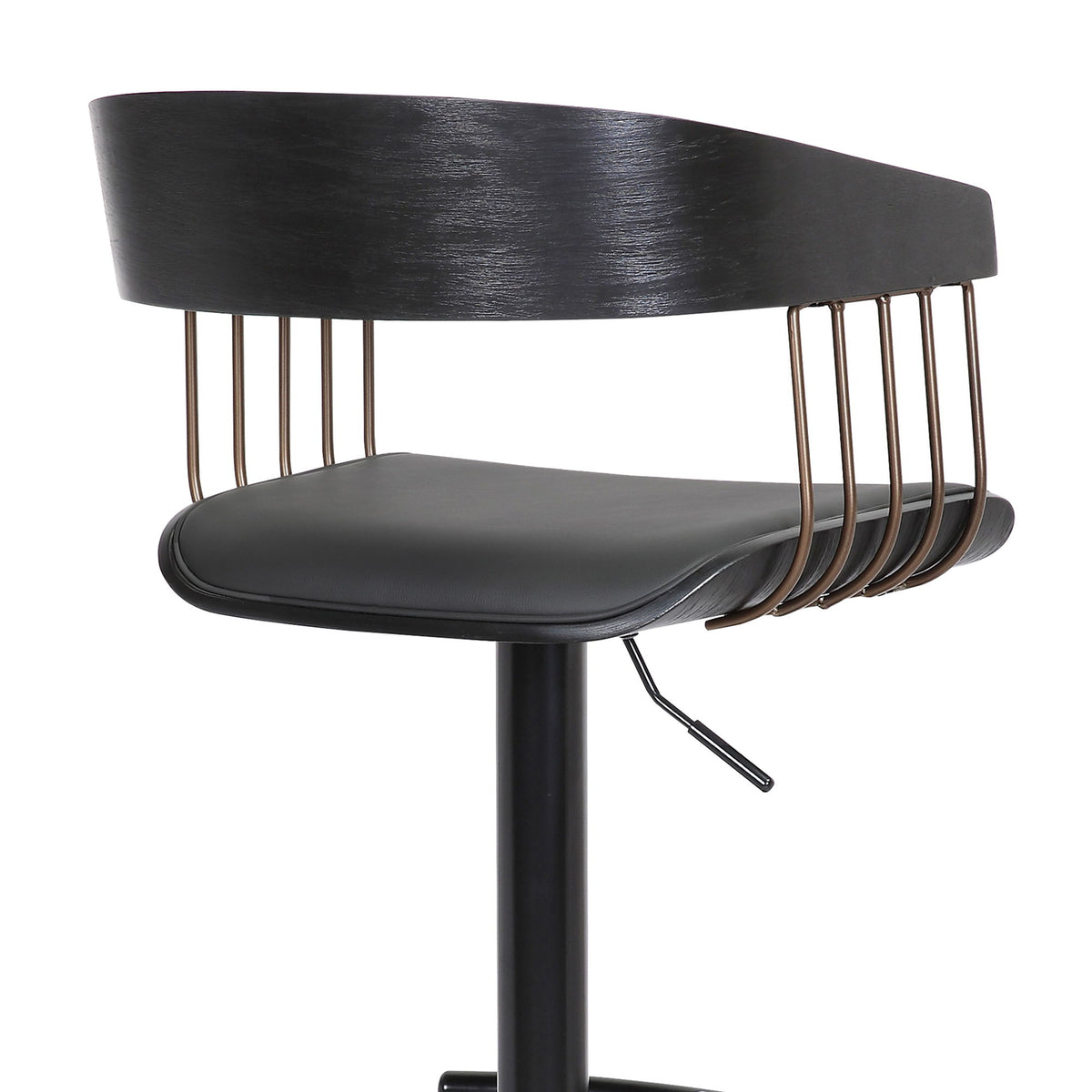 Larisa - Adjustable  Wood Bar Stool - Black