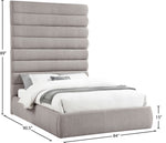 Adam - Linen Fabric Bed With 89" Headboard