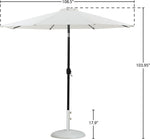 Fiji - Aluminum Patio Umbrella With Round White And Black Base