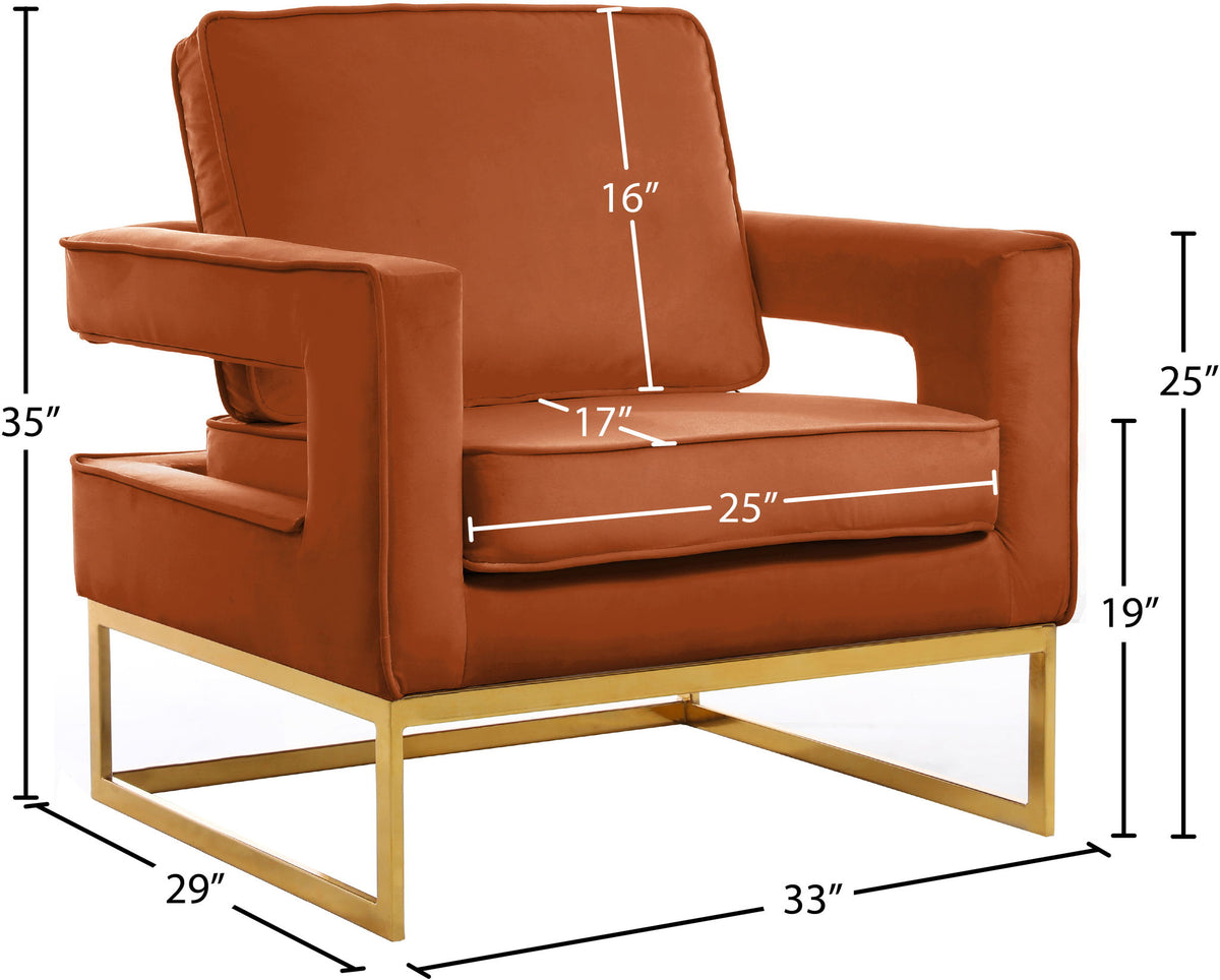 Noah - Accent Chair with Gold Legs