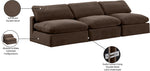 Comfy - Velvet Modular Armless Sofa 3 Seats