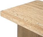Ravenna - Genuine Fabric Travertine And Oak Wood Table