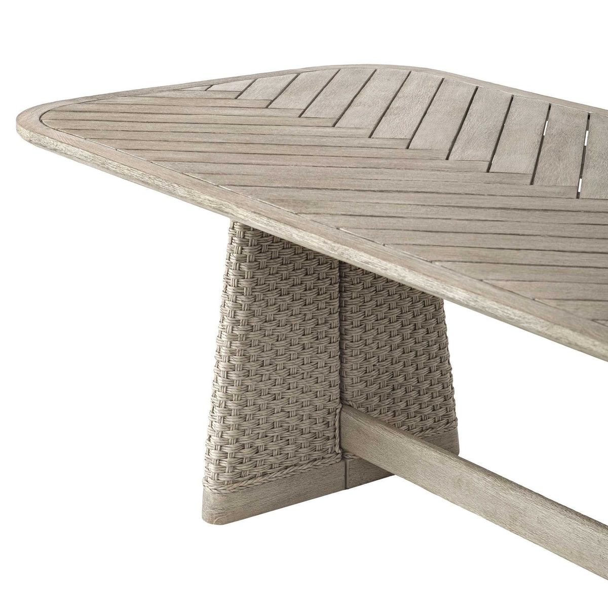Harbor - Herringbone Indoor-Outdoor Dining Table - Brown