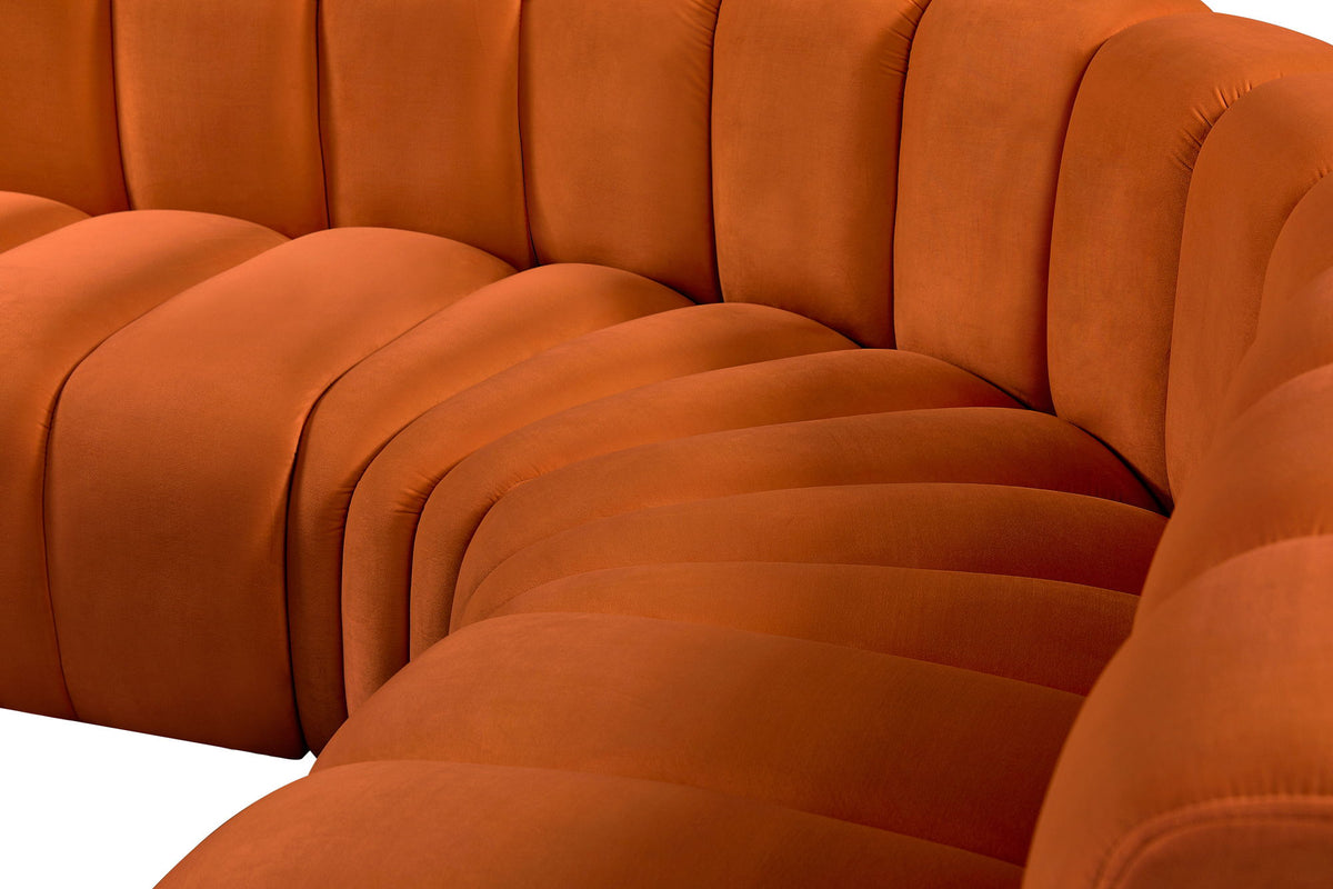 Arc - Velvet 5 Piece U-Shaped Modular Sofa