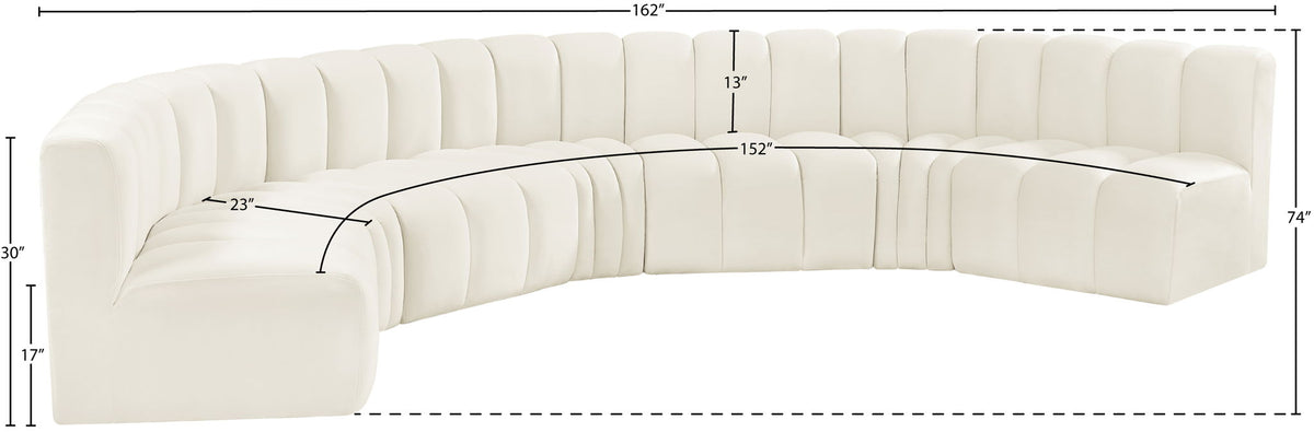 Arc - Velvet 7 Piece U-Shaped Modular Sofa