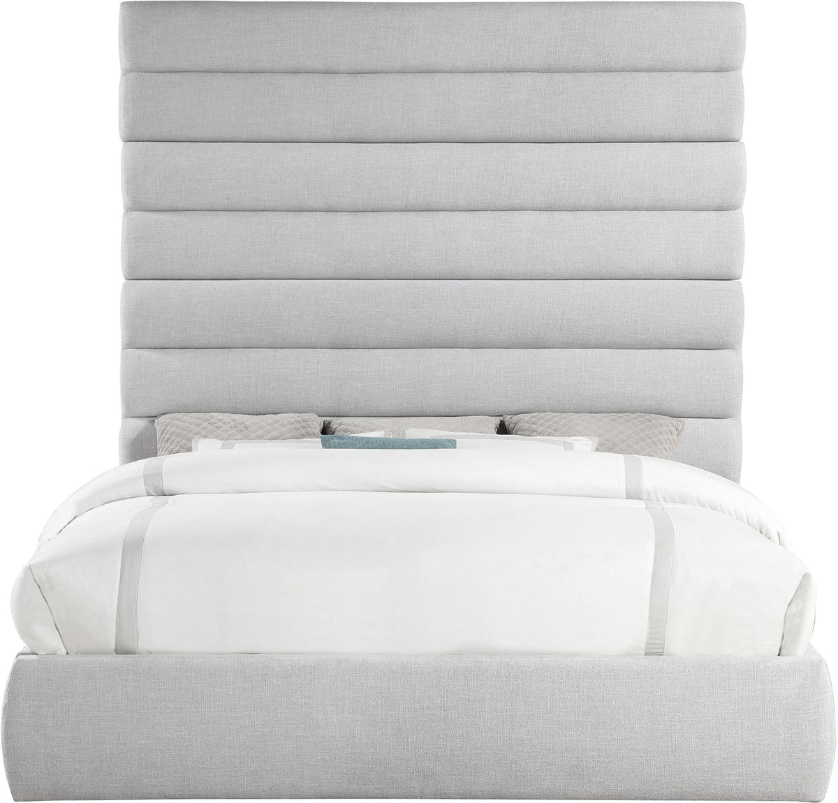 Adam - Linen Fabric Bed With 89" Headboard