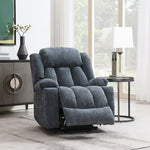 Omarion - Power Recliner With Lift & Heating & Massage - Blue Chenille