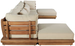 Mirella - 6 Piece Water Resistant Fabric Upholstered Outdoor Patio Modular Sectional