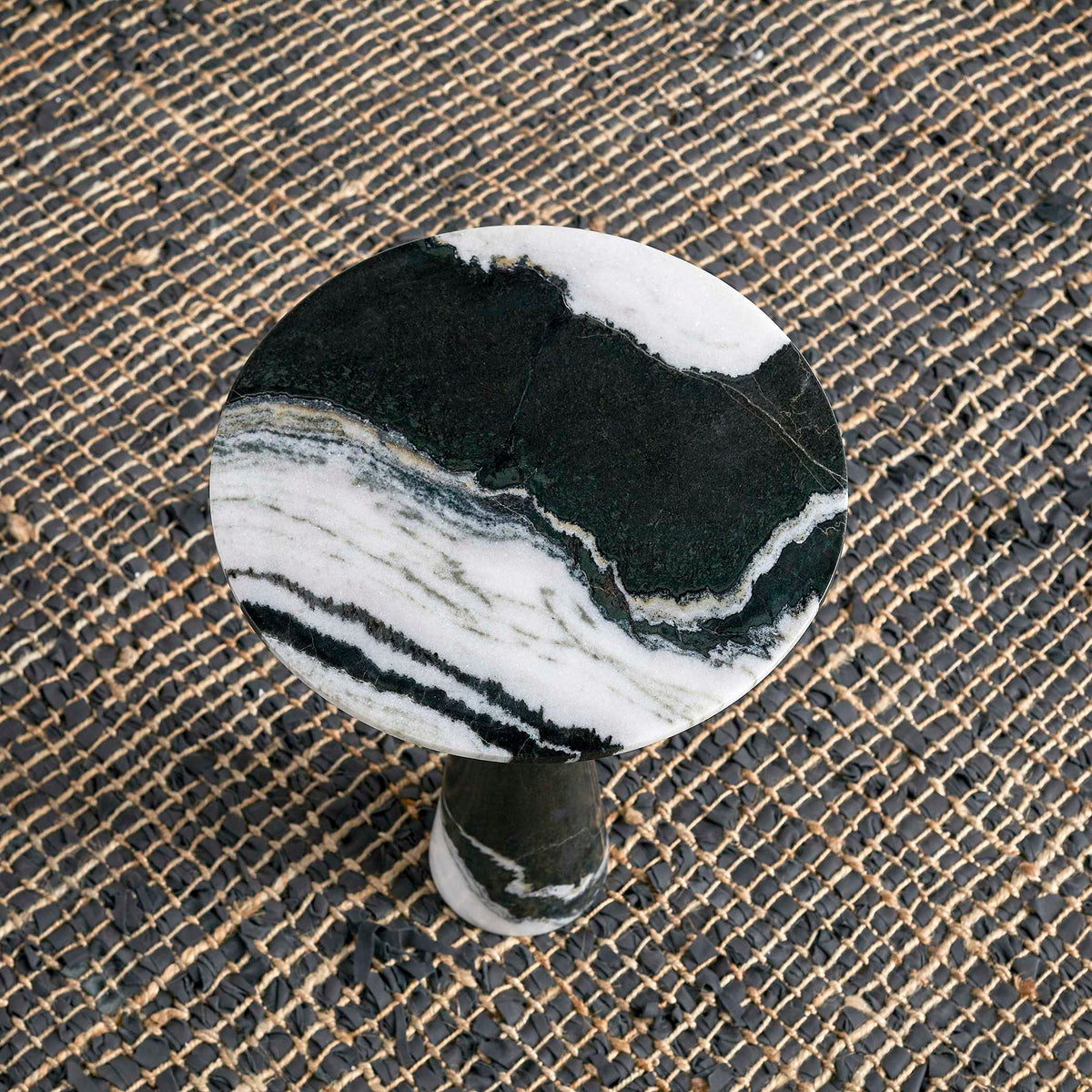 Panda - Accent Table - Black / Brass / White