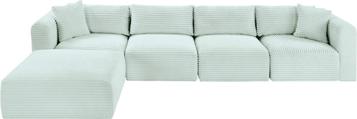 Shaggy - 5 Piece Modular Sectional With Ottoman
