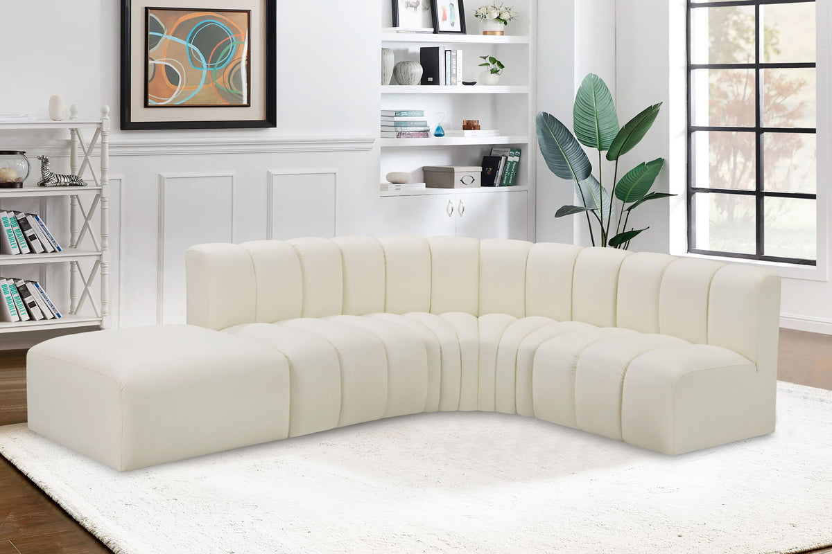 Arc - Faux Leather 5 Piece Corner Modular Sofa
