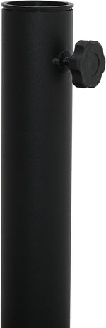 Fiji - Aluminum Patio Umbrella With Square Black And Teak Base