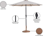 Fiji - Aluminum Patio Umbrella With Round Teak And Black Base