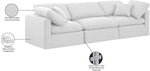 Indulge - Linen 3 Piece Modular Sofa - White