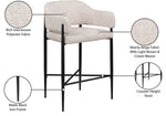 Dame - Fabric Upholstered Counter Stool (Set of 2)