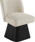 Marlowe - Linen Textured Fabric Upholstered Swivel Dining Side Chair - Stained Black