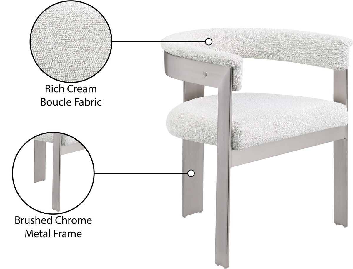 Romeo - Boucle Dining Chair With Silver Base (Set of 2)
