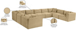 Shaggy - Fabric 9 Piece Modular U-Shaped Sectional
