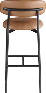 Lupita - Vegan Leather Upholstered Bar Stool With Matte Black Frame (Set of 2)