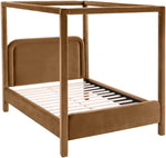 Salina - Velvet Upholstered Bed - Saddle