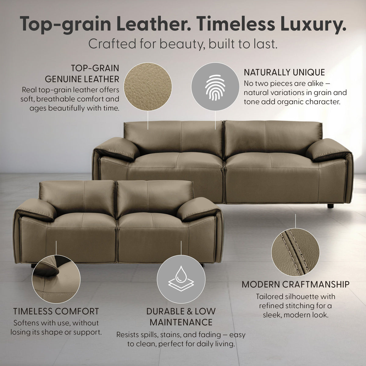Tanner - 2-Piece Living Room Set (Sofa & Loveseat)