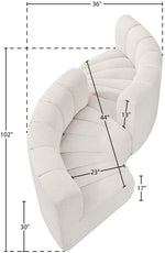 Arc - Boucle Fabric 4 Piece Curved Modular Sofa