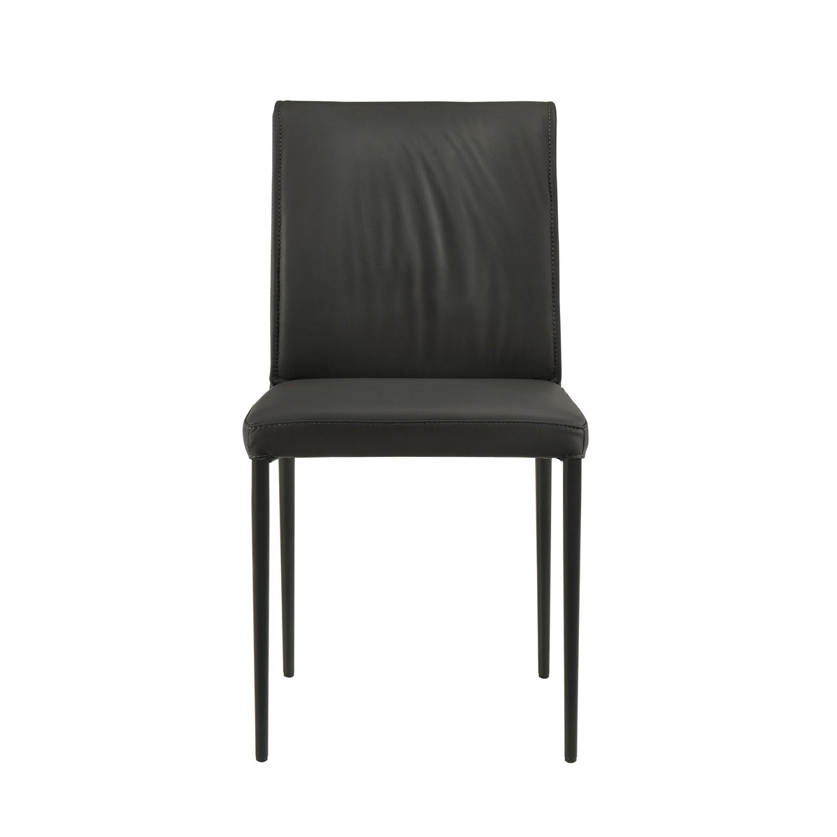 Meriam - Full Back Top Grain Leather Upholstered Metal Dining Chairs (Set of 2)