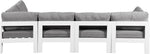 Nizuc - Outdoor Patio 5 Piece Modular Sectional With White Frame