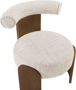 Calder - Linen Textured Fabric Upholstered Accent Chair - Painted Brown Base