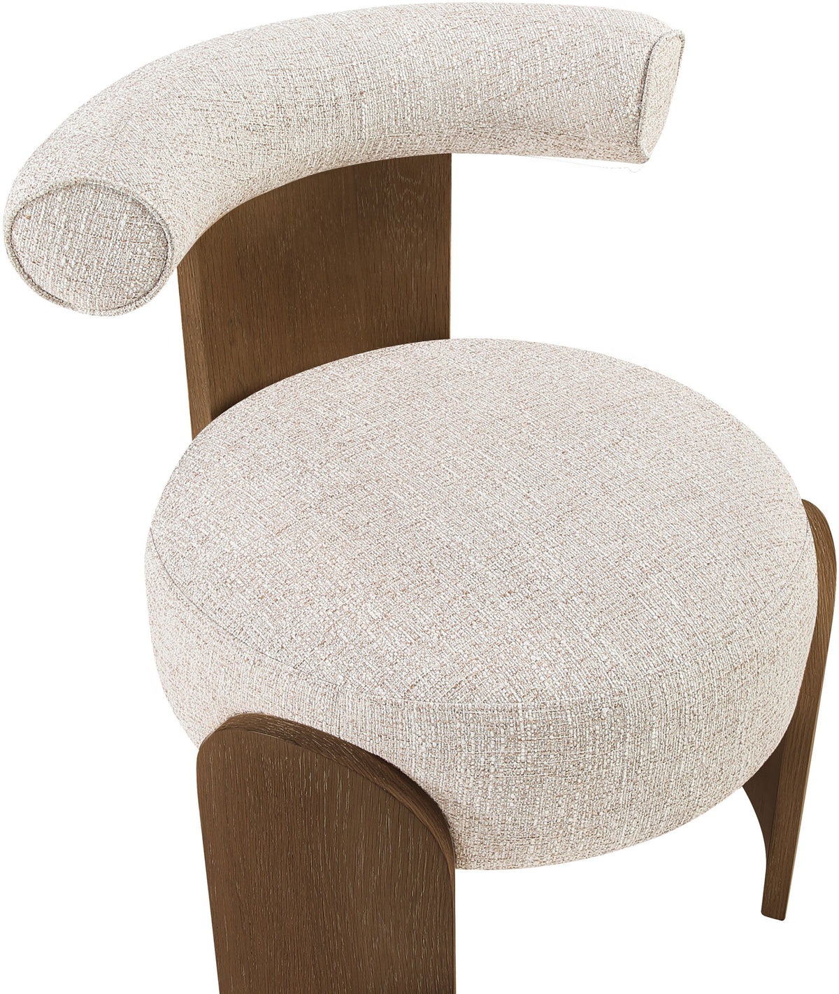 Calder - Linen Textured Fabric Upholstered Accent Chair - Painted Brown Base