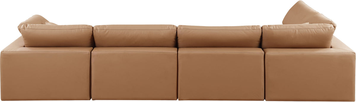 Comfy - 5 Piece Faux Leather Modular Sectional
