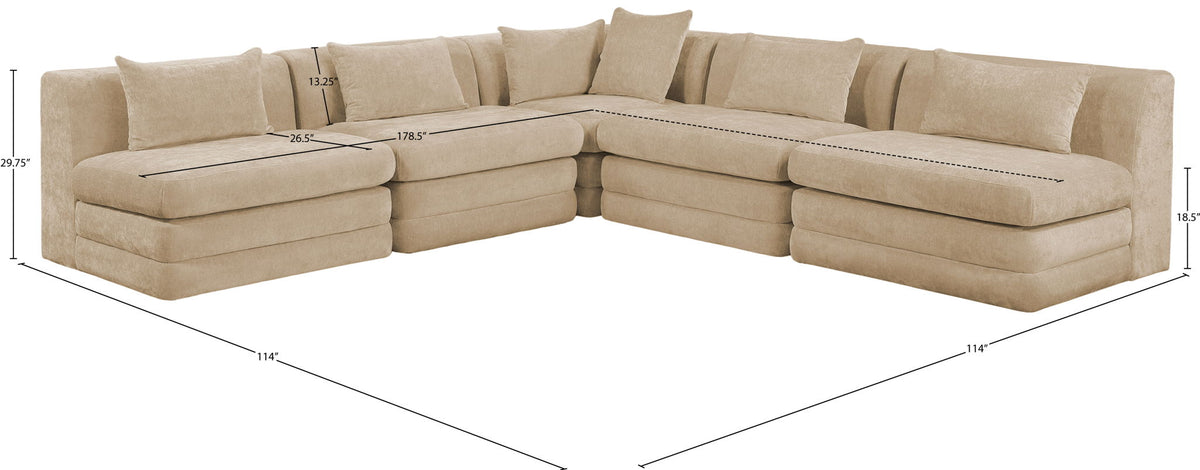 Stellar - 5 Piece Upholstered Modular Sectional