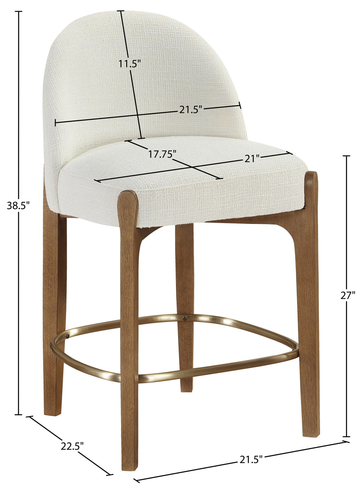 Torino - Counter Stool With Brushed Brown Base