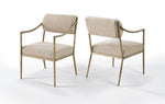Bastille - Upholstered Dining Arm Chair (Set of 2) - Brass Frame