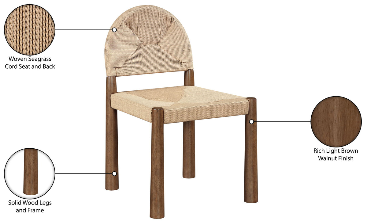 Bohemia - Woven Seagrass Cord And Solid Wood Dining Chair (Set of 2) - Beige