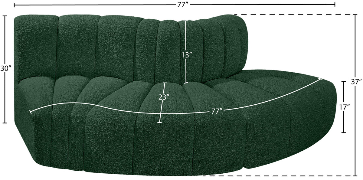 Arc - Boucle Fabric 3 Piece Modular Sofa