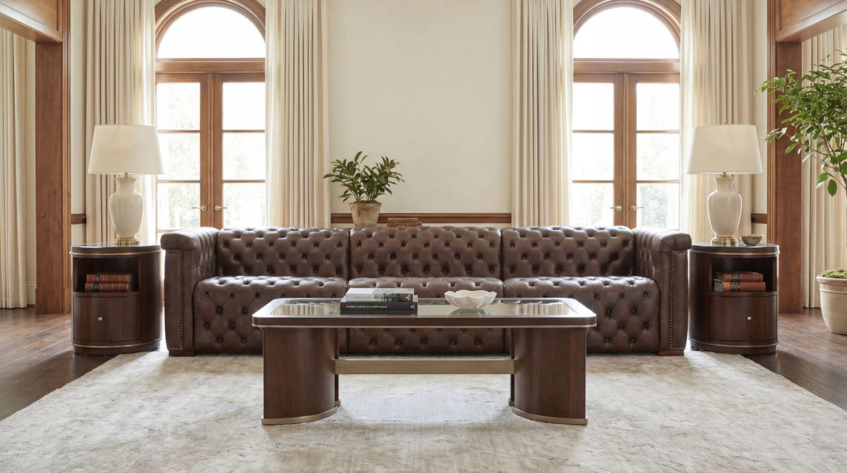 Melange - Contours Cocktail Table - Dark Brown