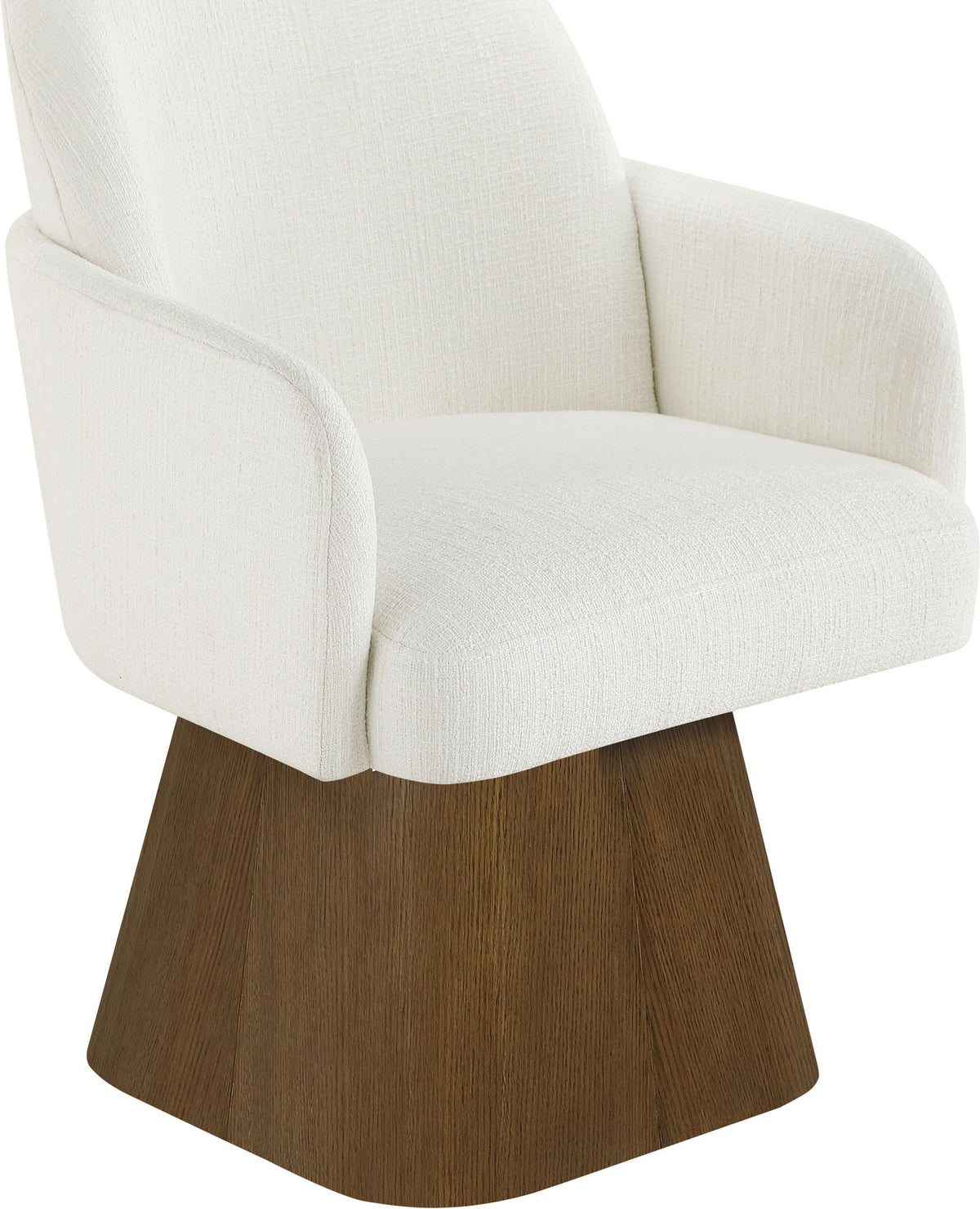 Marlowe - Linen Textured Fabric Upholstered Swivel Dining Arm Chair - Stained Brown