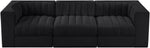 Rummi - Velvet Performance Fabric Upholstered 3 Piece Modular Sofa