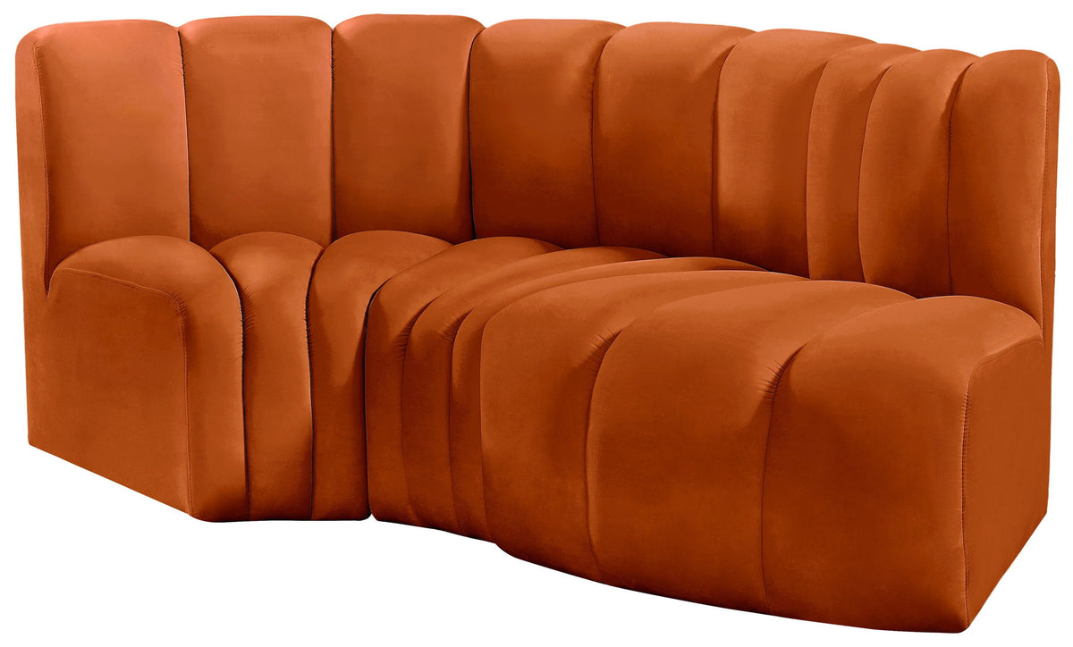 Arc - Velvet 3 Piece Modular L-Shaped Sofa