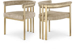 Marcello - Dining Chair With Brushed Gold Iron Frame (Set of 2) - Beige