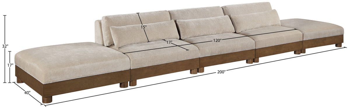 Turin - Chenille Fabric Upholstered Modular Sectional - Taupe