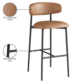 Lupita - Vegan Leather Upholstered Bar Stool With Matte Black Frame (Set of 2)