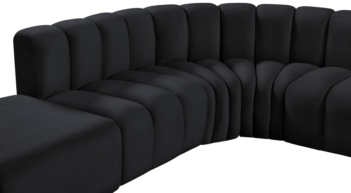 Arc - Velvet 6 Piece Corner Modular Sofa
