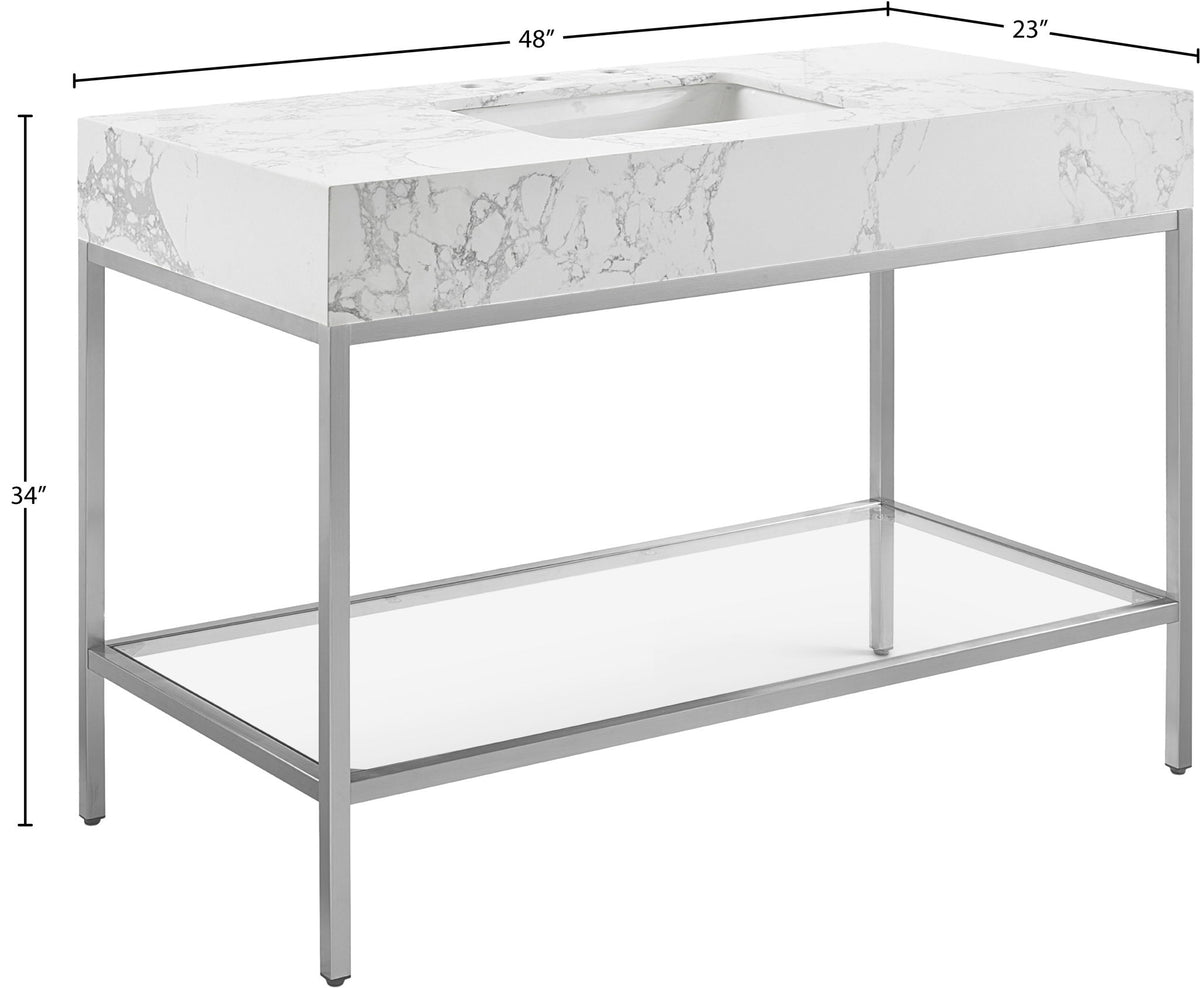 Marmo - Engineered Marble Bathroom Vanity With Chrome Base